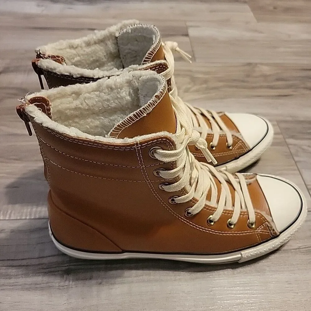 Converse All Star‎ Leather High Top Sneakers Junior Youth 5.5 Shoes 653390C